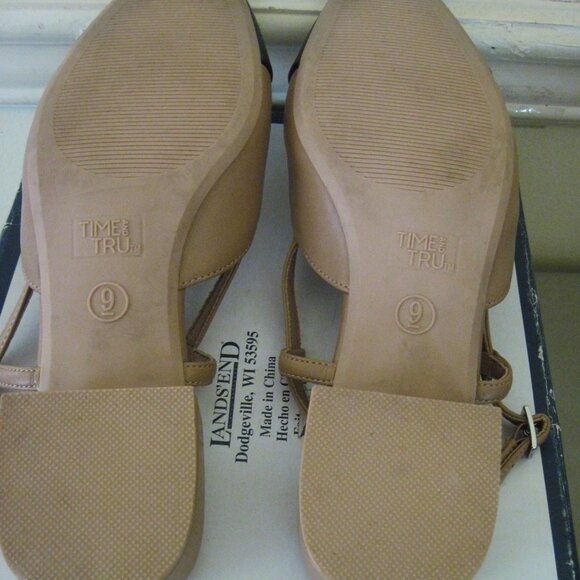 TIME & TUE Women Bro/Black Size 9-Shoes Faux Leather-Memory Foam-Strap Open Back - Picture 5 of 9